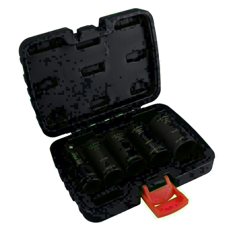 image 1 of 1/2in Drive Wheel Hub Lug Nut Cap Flip Impact Sockets Remover Removal 5pc