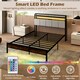 image 5 of COSTWAY King Size Bed Frame w/Charging Station