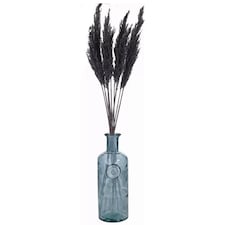 33cm Glass Vase with Black Pampas Plume | Grey | 1