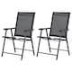 image 1 of Outsunny 2-PCS Garden Armchairs Outdoor Patio Folding Modern Furniture Black