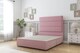 image 1 of Sloomy Texas Pink Plush Divan Bed Base No Drawers With 26 Inch Strutted Headboard | Pink | Pink | Small Single | 1