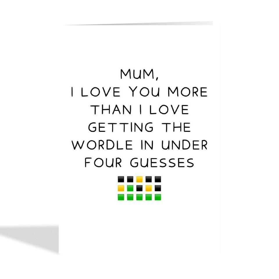 image 1 of Funny  Wordle Mother's Day Card For Mum