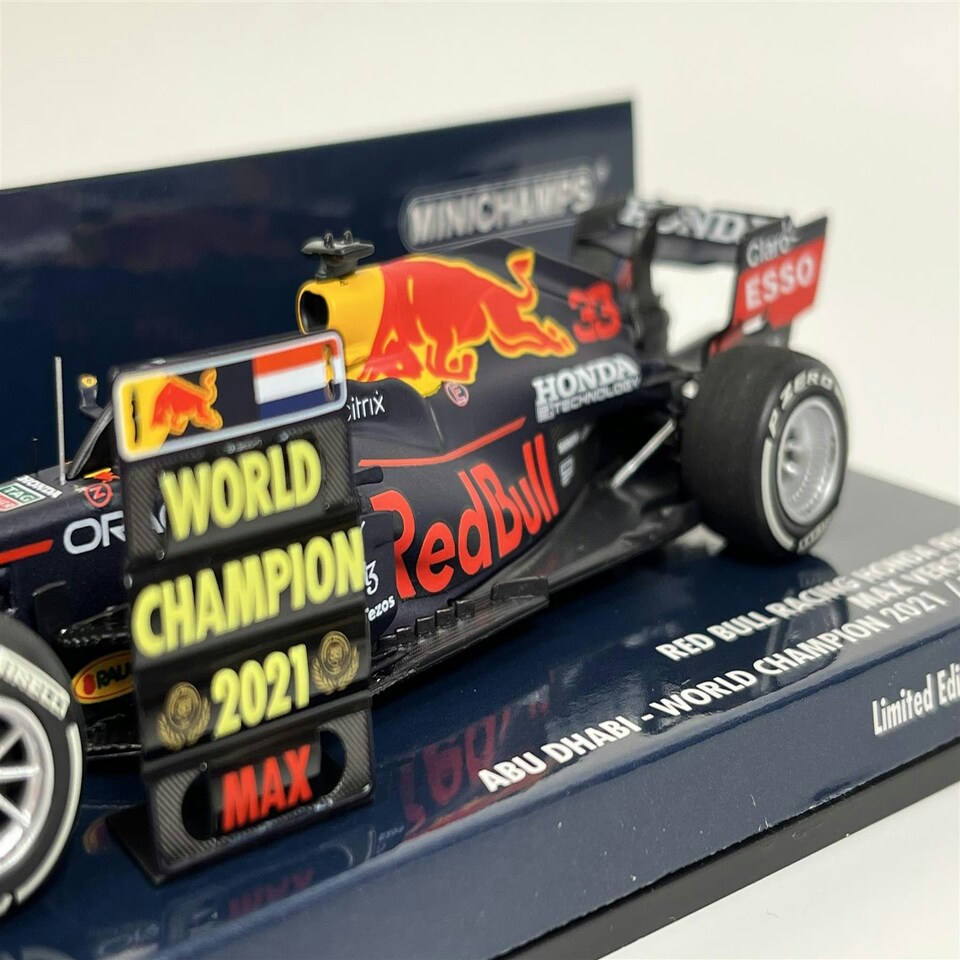 image 1 of Max Verstappen Red Bull Racing Honda RB16B Abu Dhabi World Champion 2021 1:43 Minichamps 410212333