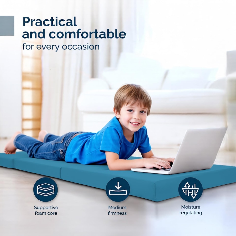image 1 of Tri Fold Fold Out Z Bed Futon Sofa Chair Mattress