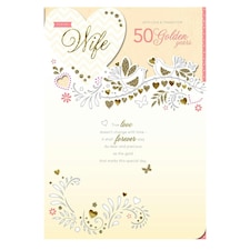 With Love and Thanks for 50 Golden Years Wife Anniversary Card