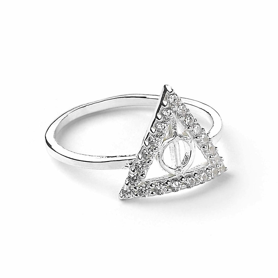 image 1 of Official Harry Potter Sterling Silver Deathly Hallows Ring Size Small BHPSR002-S