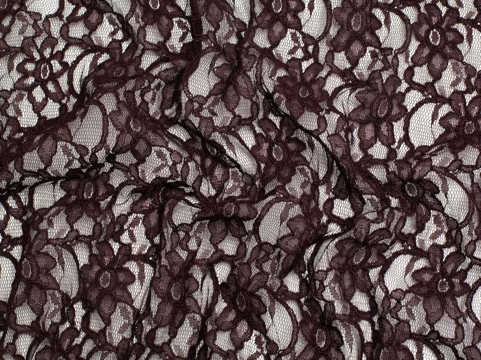 Brown Chantilly Corded Lace Fabric for Bridal, Dressmaking, 134cm / 52" Wide - per metre
