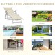 image 6 of Outsunny Steel Fabric Sun Lounger Outdoor Folding Chaise Lounge Chair Recliner with Portable Design & 7 Adjustable Backrest Positions - Beige