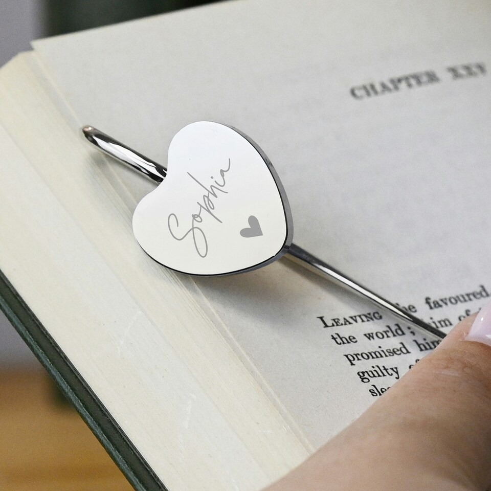 image 1 of Personalised Engraved Heart Bookmark