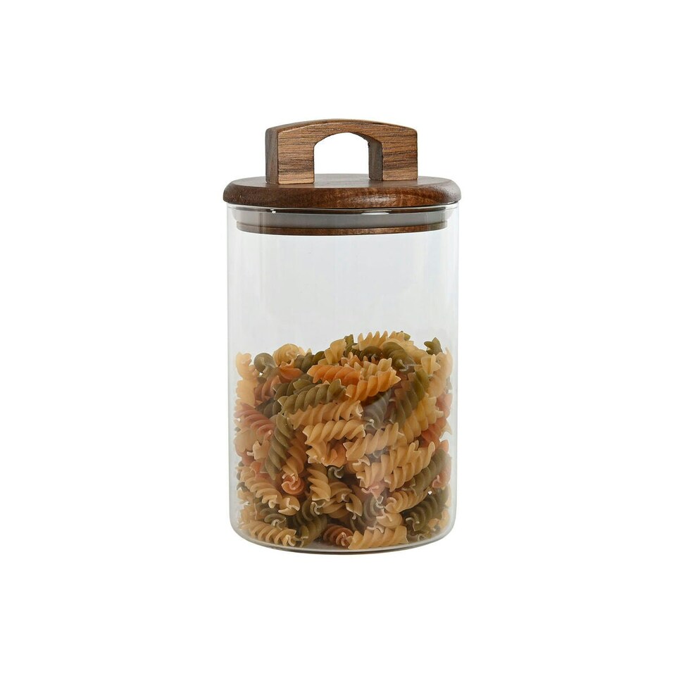 image 1 of 3 Tubs Home ESPRIT Brown Transparent Acacia Borosilicate Glass 650 ml 900 ml 1 L 3 Pieces