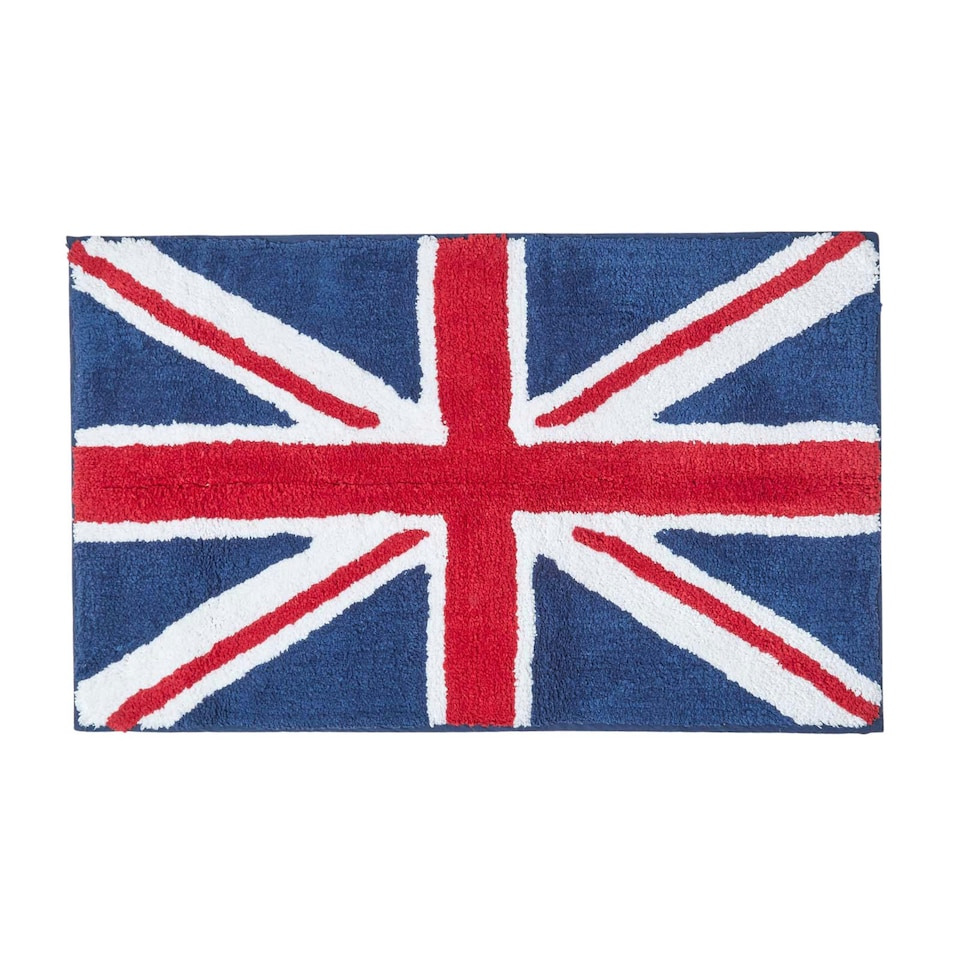 image 1 of Homescapes Union Jack Flag Cotton Bath Mat