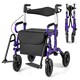 image 1 of COSTWAY Rollator Walker 2-in-1 Foldable Rolling Walker-Purple