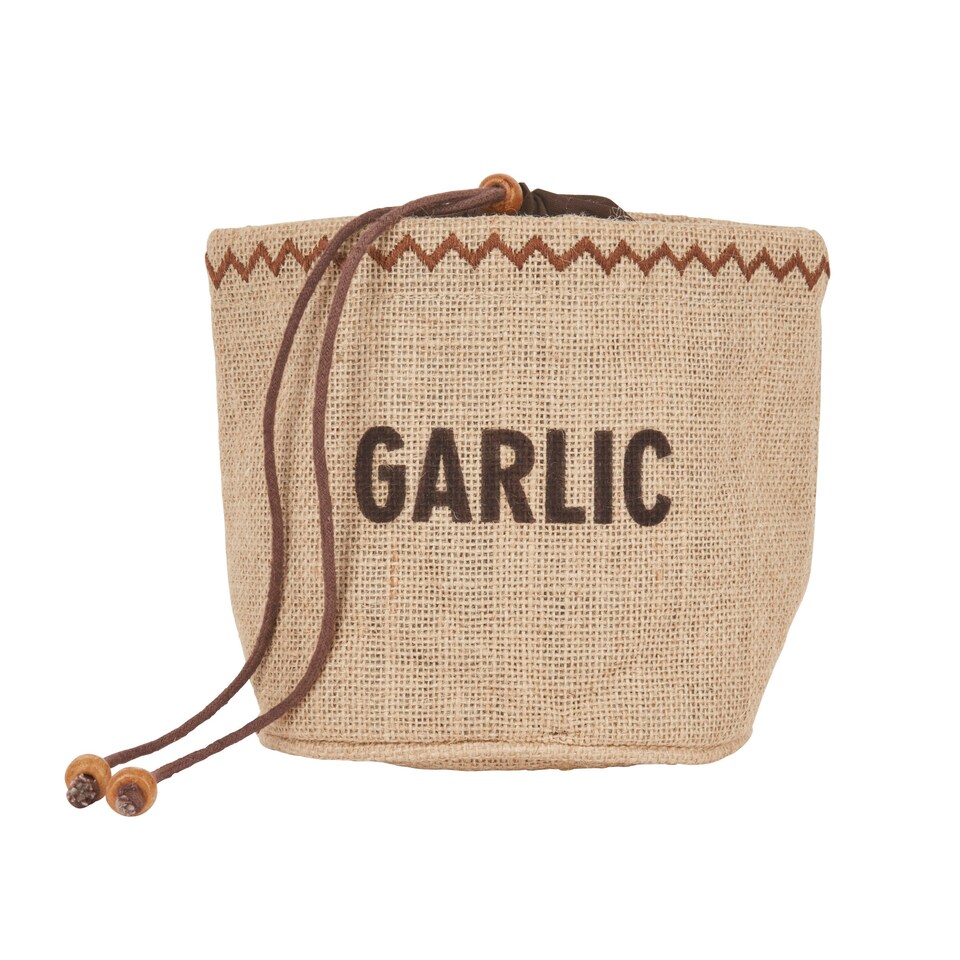 image 1 of Natural Elements Garlic Storage Bag Hessian Natural Brown