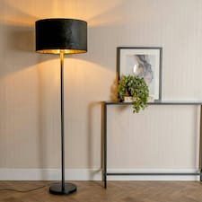ValueLights Charlie Chrome Table Lamp Black Chrome Shade & Bulb 