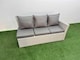 image 3 of Fimous 8 Seater Rattan Garden Furniture Set Outdoor Patio Dining Corner Sofa Sets with Dining Table 2 Big Footstools Light Grey Mixed