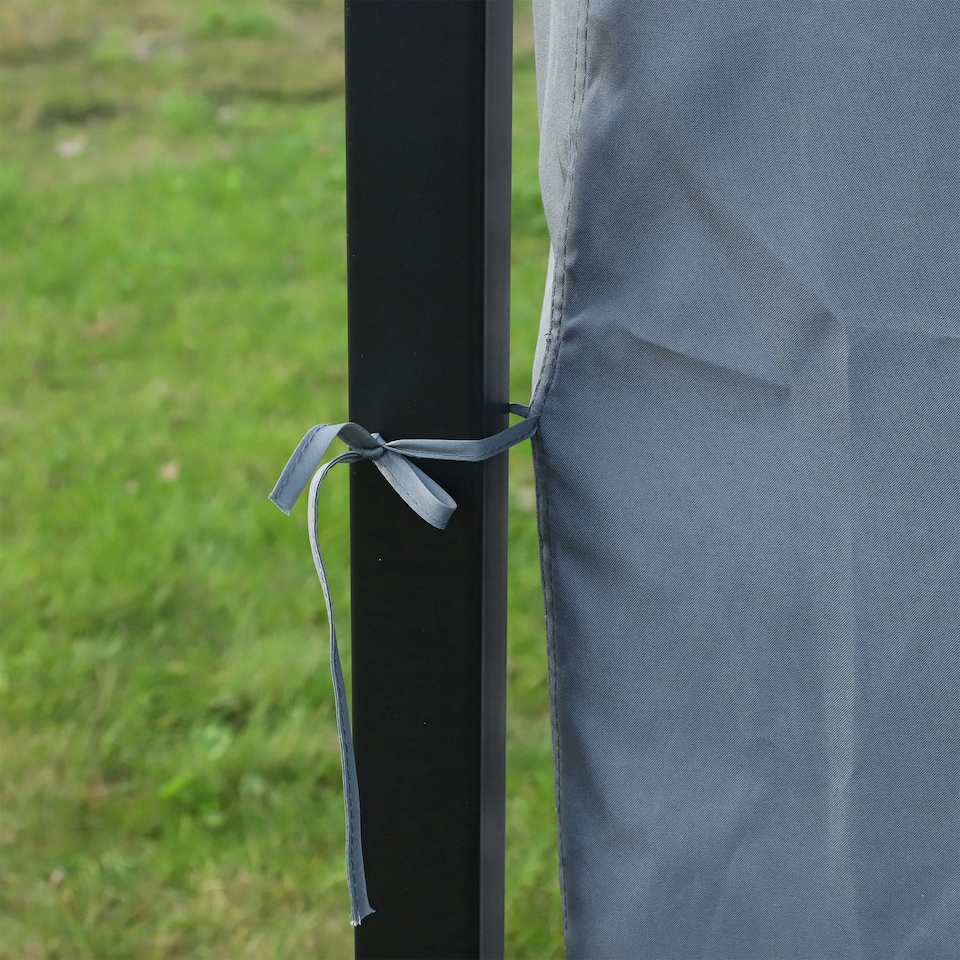 image 1 of Outsunny 3 x 3(m) Polycarbonate Hardtop Gazebo with Aluminium Frame and Curtains