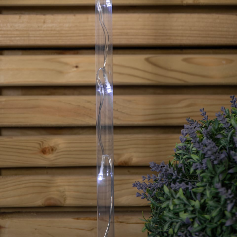 image 1 of 69cm Set of 4 Plastic Crystal Snowflake Pathfinder Christmas Lights with White LEDs