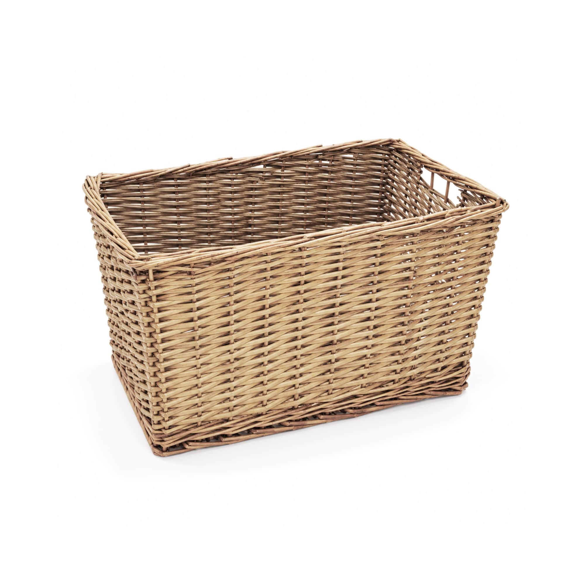 JVL Extra Large Handmade Open Top Wicker Hamper Gift Storage Basket in Brown | Size: XL