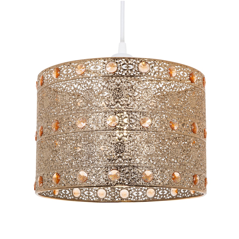 image 1 of Polished Gold Acrylic Gem Moroccan Style Chandelier Pendant Light Shade | Gold
