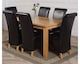image 2 of Oslo 150 x 90 cm Medium Oak Dining Table and 6 Montana Leather Chairs | Black | Black