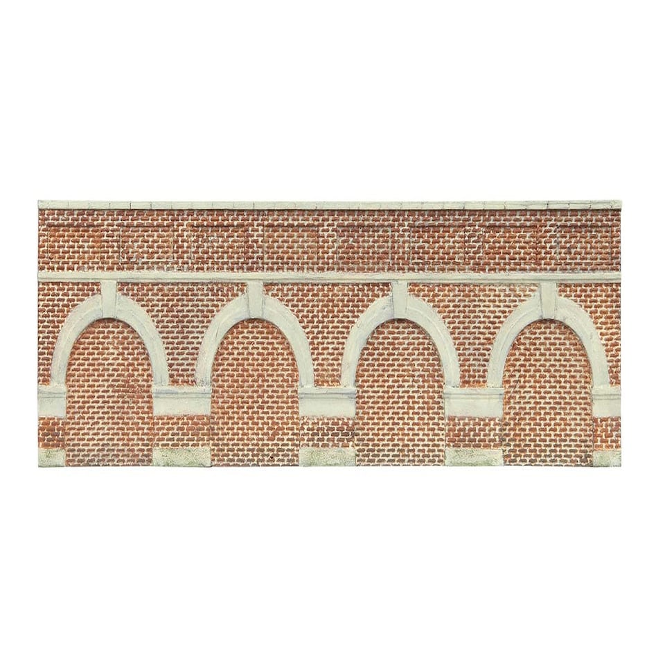 Hornby Skaledale Low Retaining Walls Red Brck 2pcs (Pre-Built)