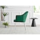 image 4 of Furniturebox 2x Calla Green Velvet Dining Chairs with Silver Chrome Legs