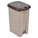 image 3 of Slim Pedal Waste Recycling Bin Can Insert Step On Lid Kitchen Bathroom | Brown | 25L Cappuccino
