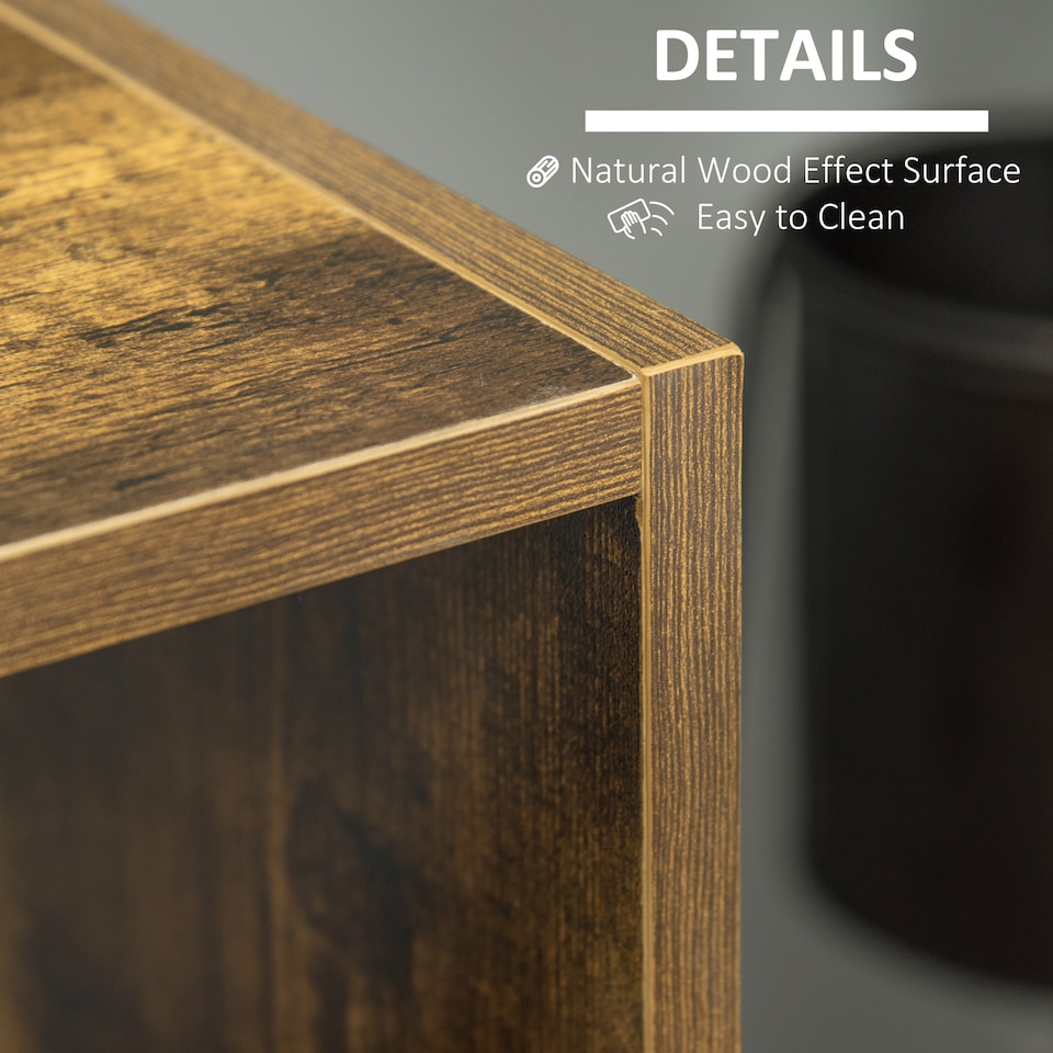 image 1 of HOMCOM Industrial Style Storage Shelf, Bookcase, Bookshelf with 6 Compartments, Freestanding Shelving Unit for Living Room, Home Study, Rustic Brown