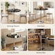 image 5 of HOMCOM Round Bar Table, Dining Table with Tempered Glass Top and Steel Frame