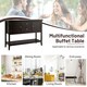 image 6 of COSTWAY Sideboard Storage Cabinet Narrow Console Table Brown