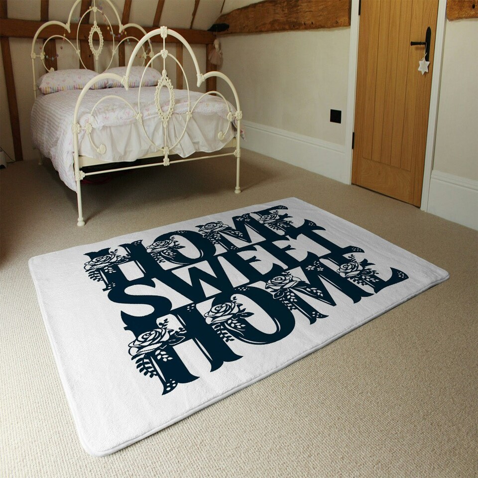 image 1 of Home Sweet Home Type (Rug) Black | Large: 140x200cm