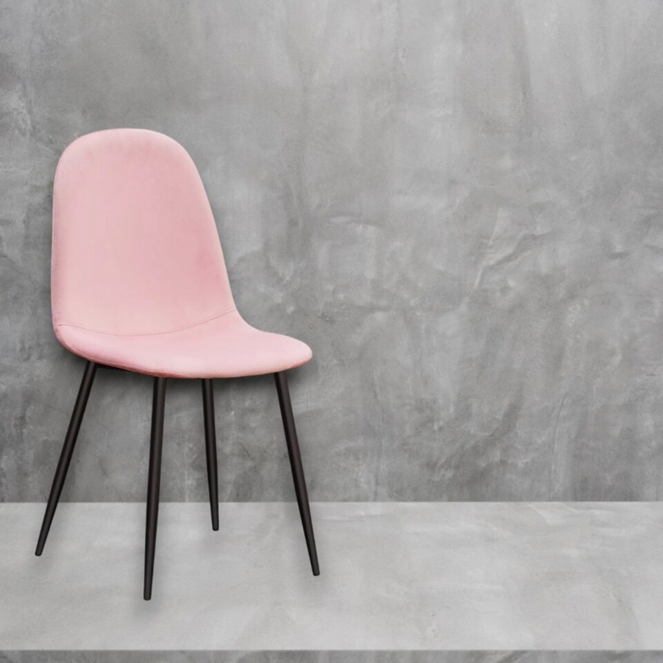 image 1 of Dining Chair - Metal - L52 x W44 x H86 cm - Pink/Black | Pink