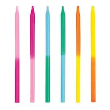 Pack of 12 Assorted Two-Color 5" Birthday Candles