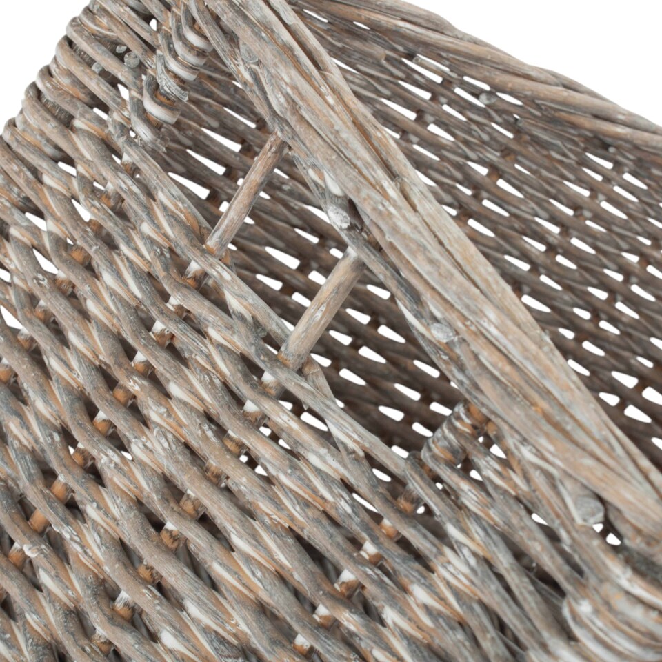 image 1 of Set of 4 Grey Wash Unlined Willow Storage Baskets | Brown | Brown | Not provided | 4