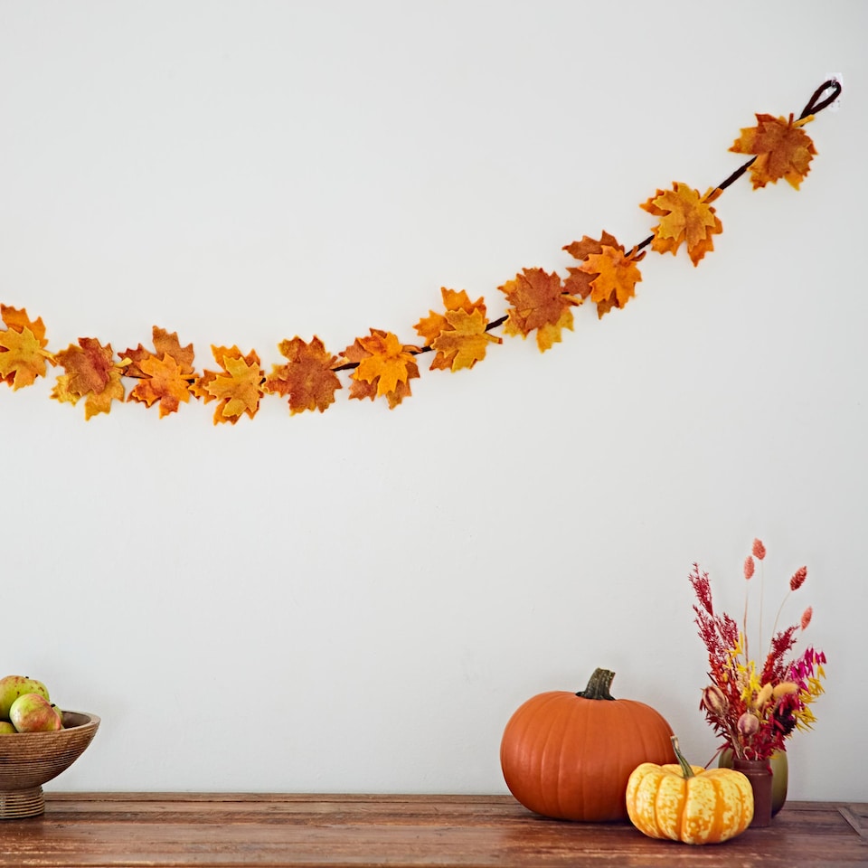image 1 of Felt Autumn Leaves Garland