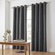 image 5 of Velvet Chenille Eyelet Curtains Ready Made Pair - 142cm x 137cm - Slate