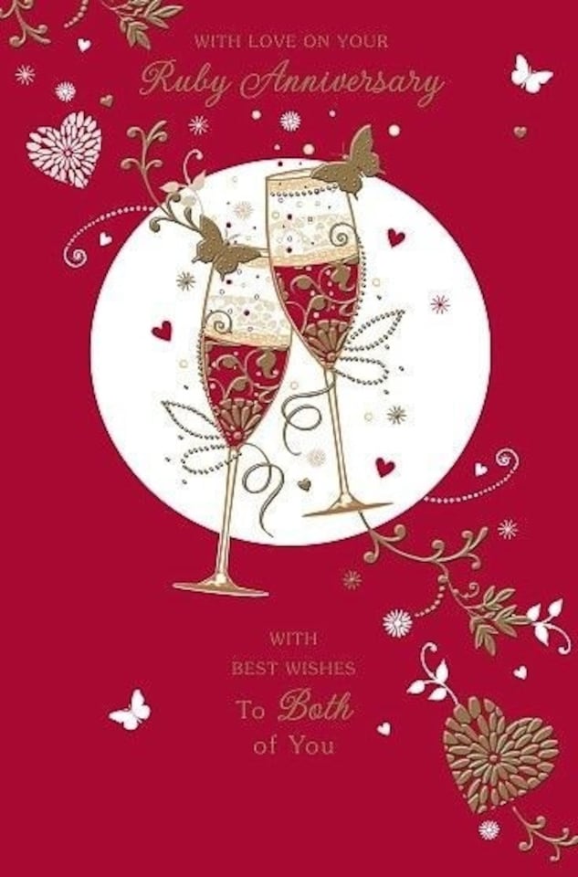 image 1 of Ruby 40th Anniversary - Congratulations Both of You 40 Year Greeting Card