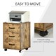 image 4 of HOMCOM File Cabinet with 3 Drawers, Under Desk Mobile Filing Cabinet Brown