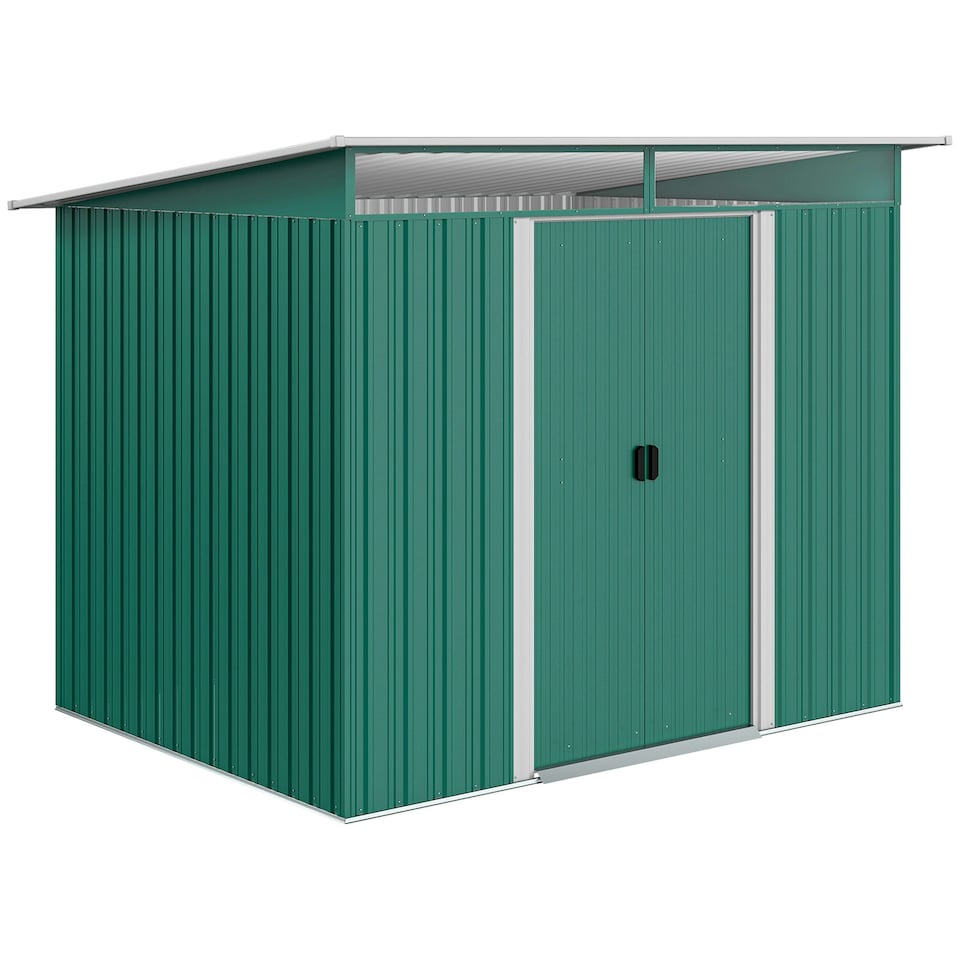 image 1 of Outsunny Garden Shed Outdoor Storage Tool Organizer w/ Double Sliding Door