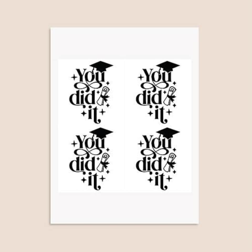 image 1 of Graduation You Did It Square Stickers 95mm - Sheet of 4