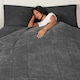 image 2 of OHS Teddy Fleece Weighted Blanket 8kg, 150x200cm - Charcoal