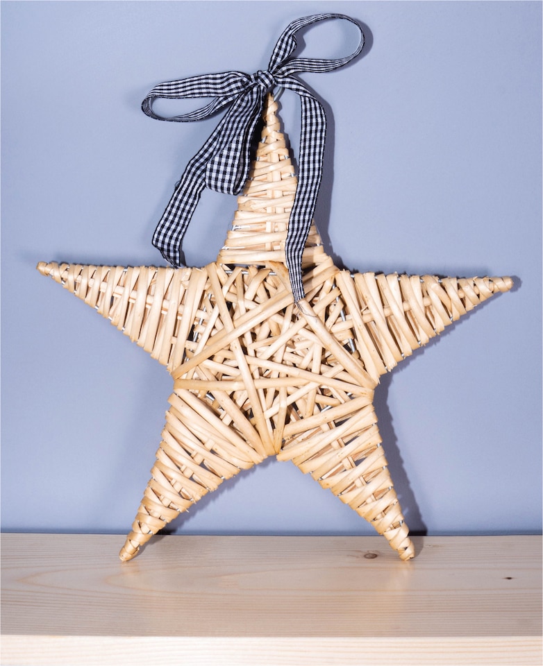 image 1 of St Helens Natural Wicker Christmas Star Willow Decoration
