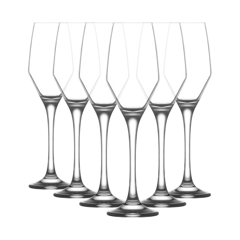 image 1 of LAV Ella Glass Champagne Flutes - 230ml - Pack of 6