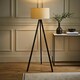 image 1 of ValueLights Barbro Black Tripod Floor Lamp Natural Shade Cream