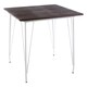 image 2 of Interiors by Premier White Metal and Elm Wood Table, Large Square Table, Outdoor Dining Table for Lawn, Patio