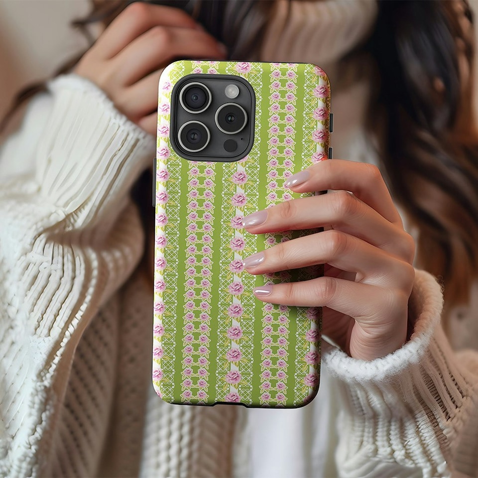image 1 of Rose Stripe Phone Case | Green | iPhone 11 Pro
Slim | iPhone 11 Pro
Slim