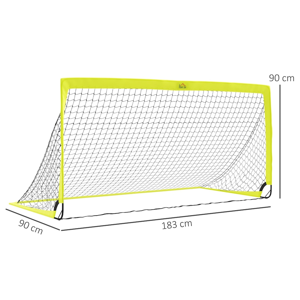 image 1 of HOMCOM Two Football Goal Nets, Football Equipment w/ Carry Bag, Yellow