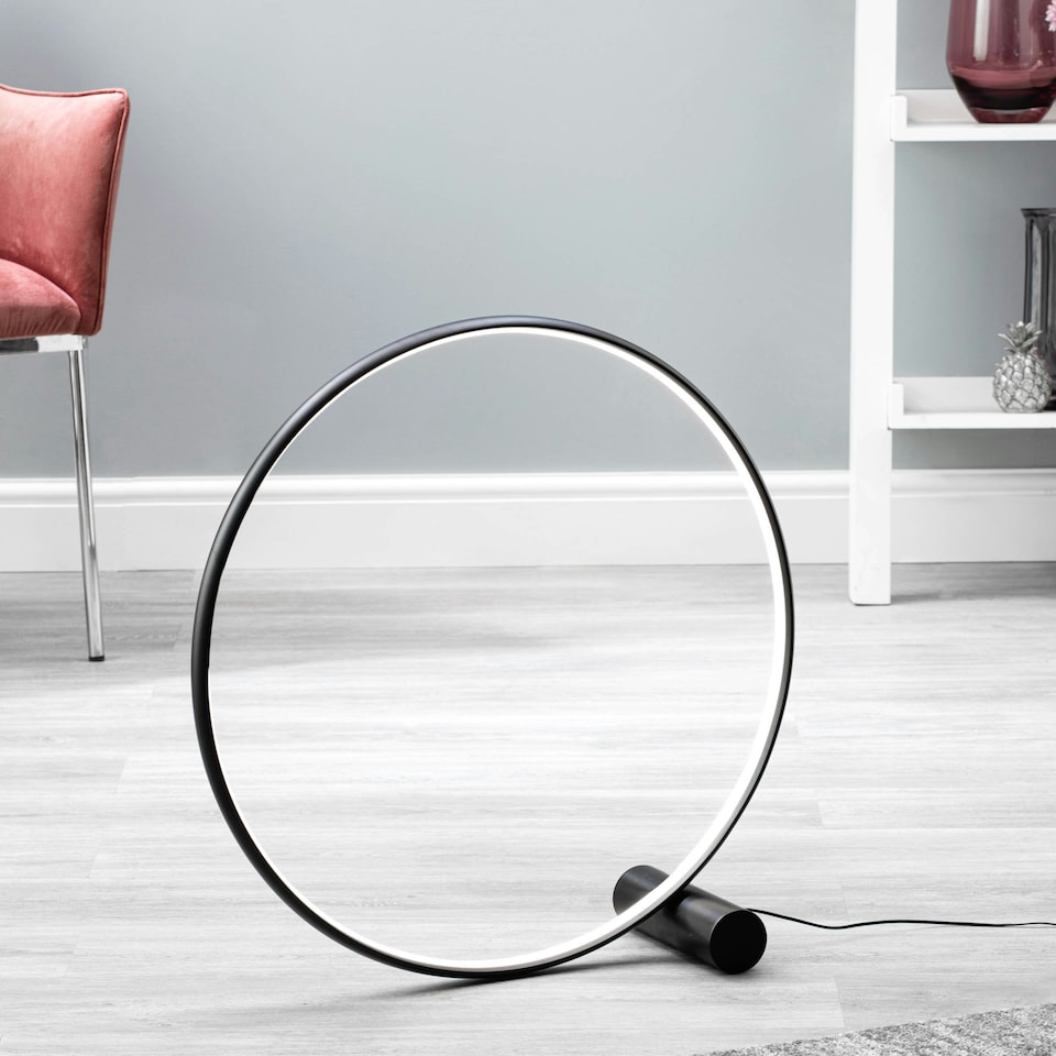 image 1 of BHS Paisley Floor Lamp, Cream Black | Black
