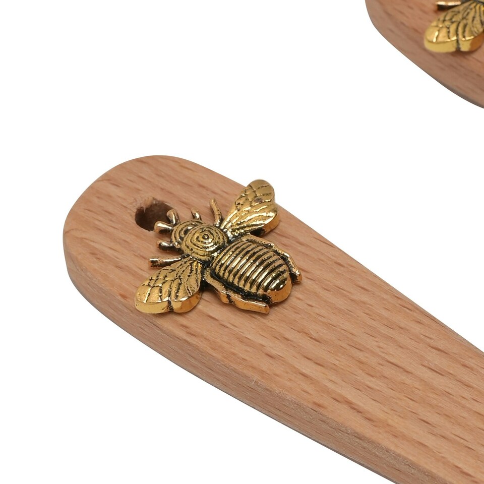 image 1 of Hestia Set of 4 Measuring Spoons Bee Brown | One Size