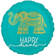 Happy Diwali Celebration Round Foil Helium Balloon 43cm / 17 in